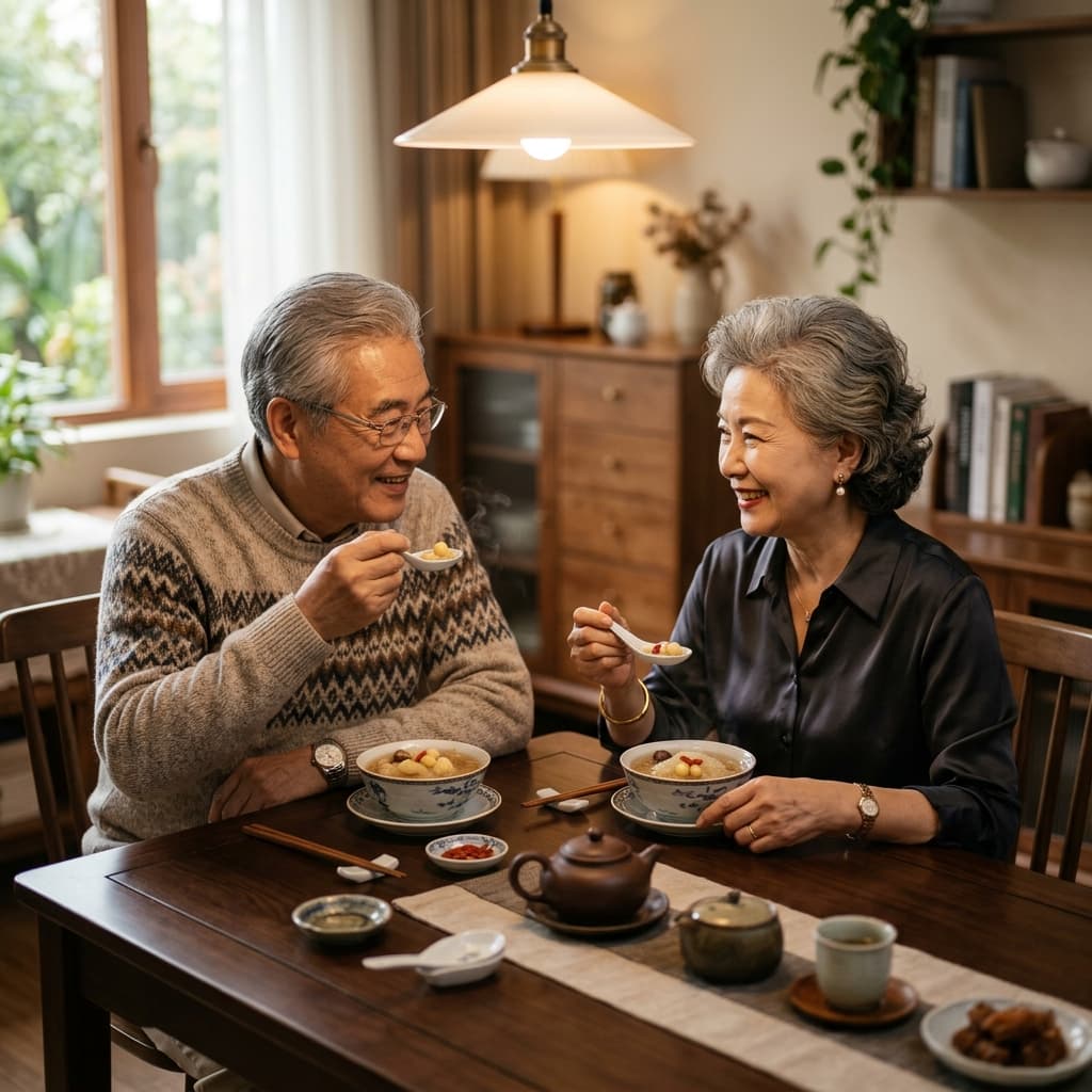 Cách chưng yến đường phèn hạt sen bồi bổ cho người già